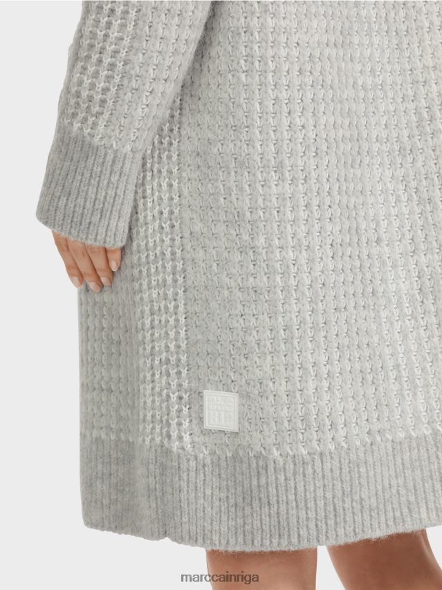 apģērbs sudrabaini pelēks VRBHXD256 Marc Cain trikotāžas mētelis adīts Vācijā