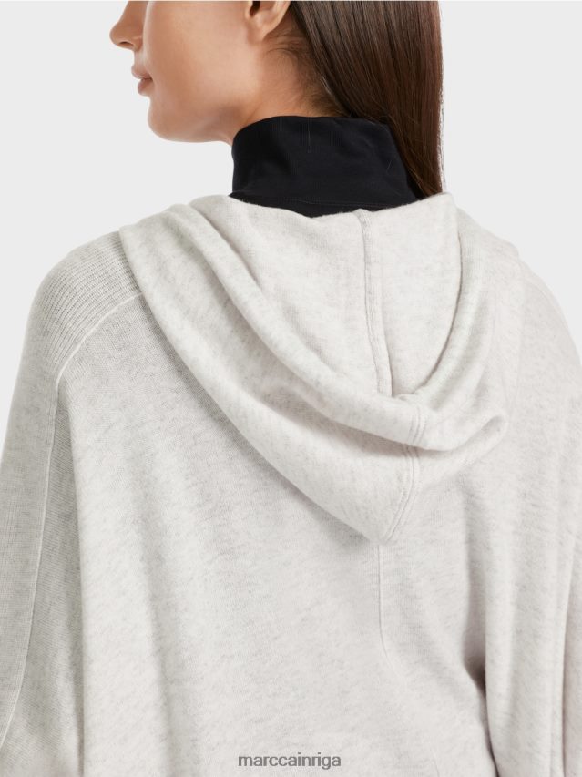 apģērbs sudrabaini pelēks VRBHXD259 Marc Cain \"pārdomāt kopā\" ​​kapuci