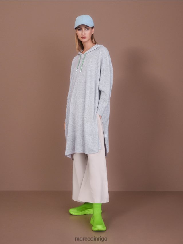 apģērbs sudrabaini pelēks VRBHXD259 Marc Cain \"pārdomāt kopā\" ​​kapuci