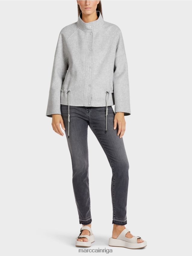 apģērbs sudrabaini pelēks VRBHXD285 Marc Cain āra jaka no vilnas filca