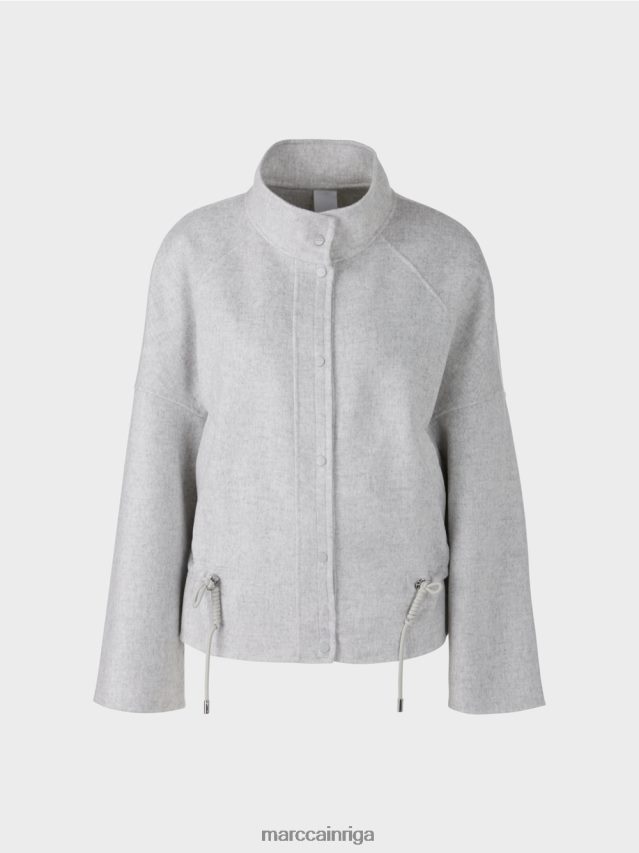 apģērbs sudrabaini pelēks VRBHXD285 Marc Cain āra jaka no vilnas filca