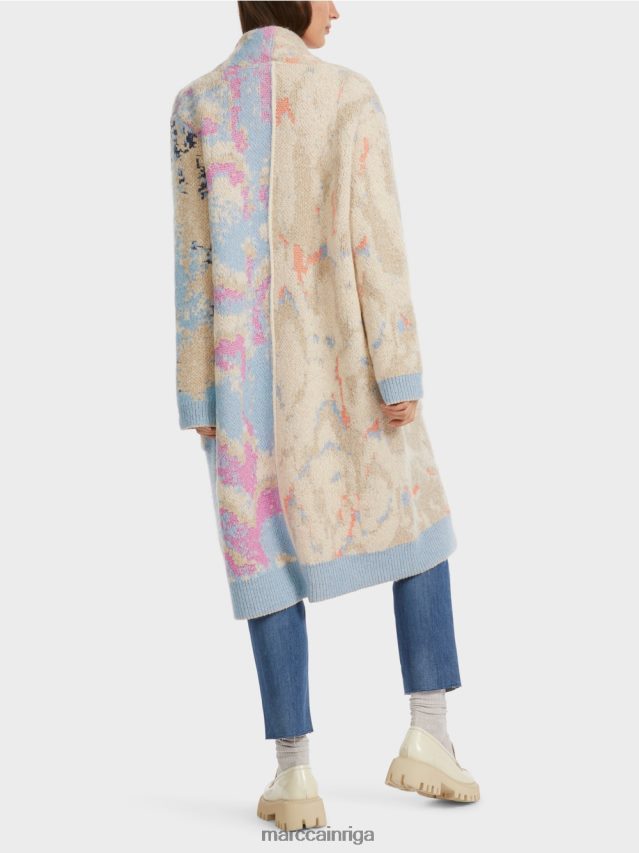 apģērbs tumšas vasaras debesis VRBHXD246 Marc Cain mētelis adīts Vācijā