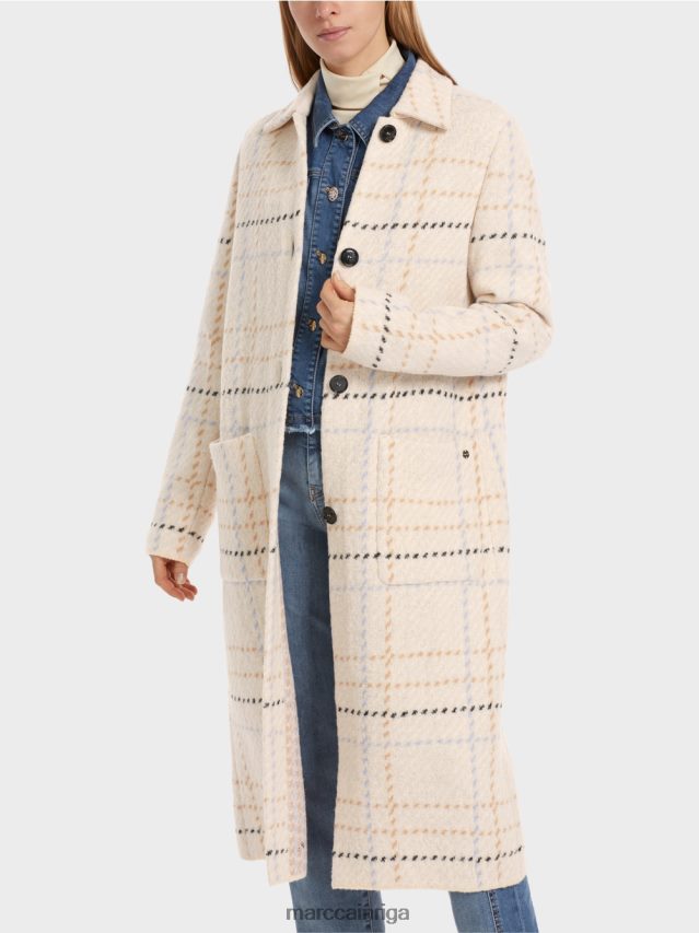apģērbs tumšs krēms VRBHXD249 Marc Cain čekas mētelis adīts Vācijā