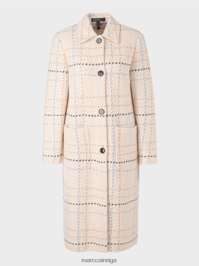 apģērbs tumšs krēms VRBHXD249 Marc Cain čekas mētelis adīts Vācijā