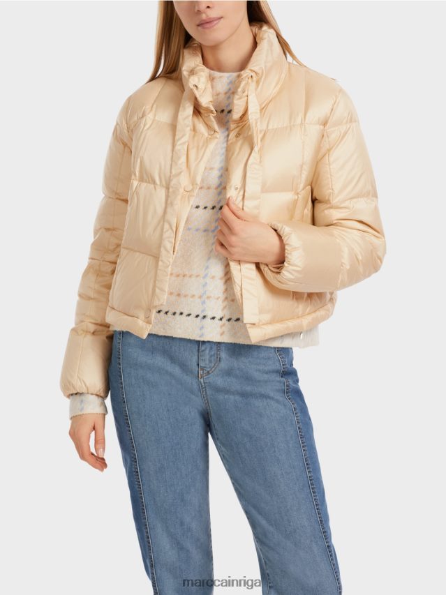 apģērbs tumšs krēms VRBHXD251 Marc Cain garš stepēts mētelis