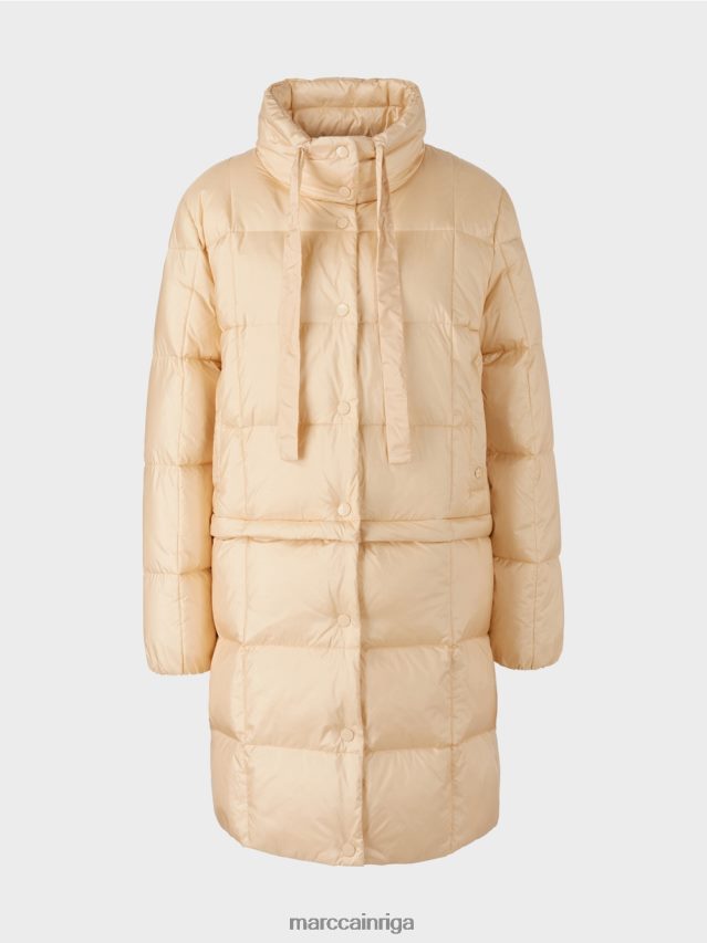 apģērbs tumšs krēms VRBHXD251 Marc Cain garš stepēts mētelis