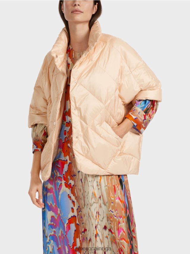 apģērbs tumšs krēms VRBHXD255 Marc Cain olas formas vestes stila mētelis