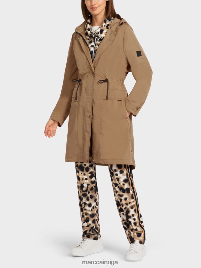 apģērbs viegla kafija VRBHXD281 Marc Cain mētelis ar kapuci