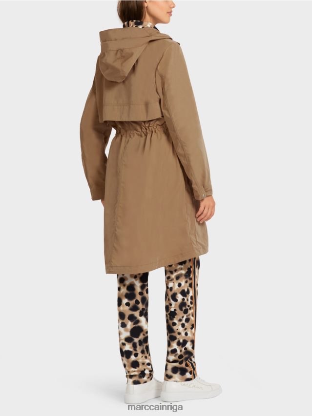 apģērbs viegla kafija VRBHXD281 Marc Cain mētelis ar kapuci