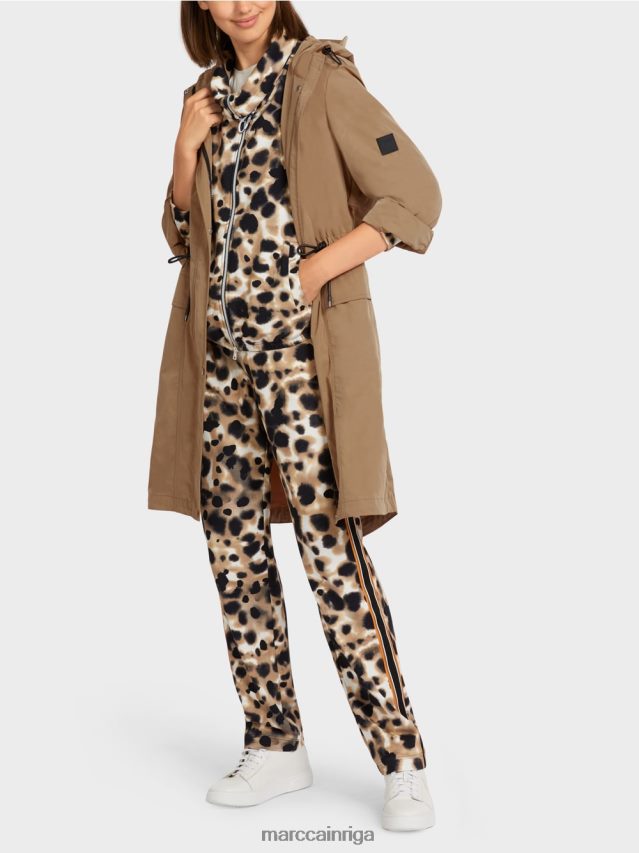 apģērbs viegla kafija VRBHXD281 Marc Cain mētelis ar kapuci