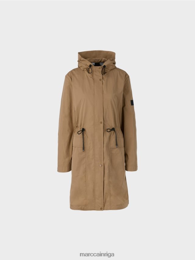apģērbs viegla kafija VRBHXD281 Marc Cain mētelis ar kapuci