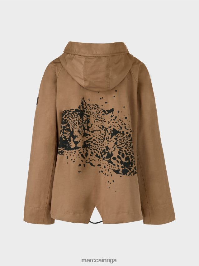 apģērbs viegla kafija VRBHXD283 Marc Cain ikdienas āra jaka ar apdruku