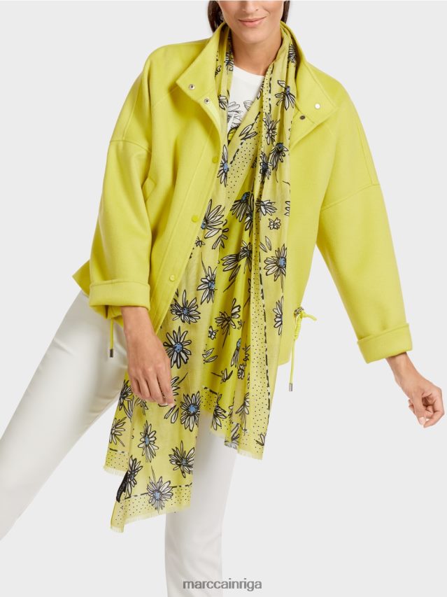 apģērbs zaļais sērs VRBHXD289 Marc Cain āra jaka no vilnas filca