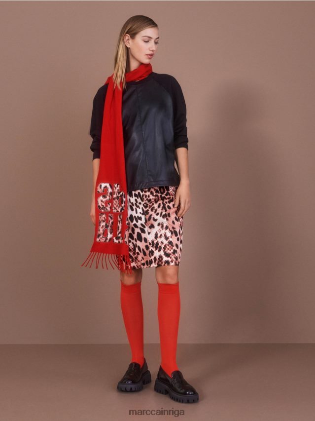 apģērbs melns VRBHXD1222 Marc Cain Raglana sporta krekls ar materiālu maisījumu