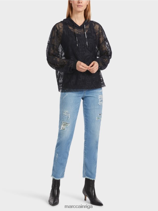 apģērbs pusnakts zils VRBHXD1220 Marc Cain tilla mežģīņu kapuci