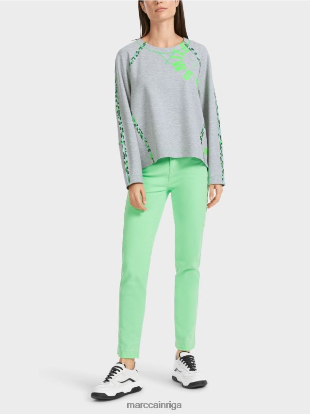 apģērbs sudrabaini pelēks VRBHXD1224 Marc Cain sporta krekls ar šuvju efektiem