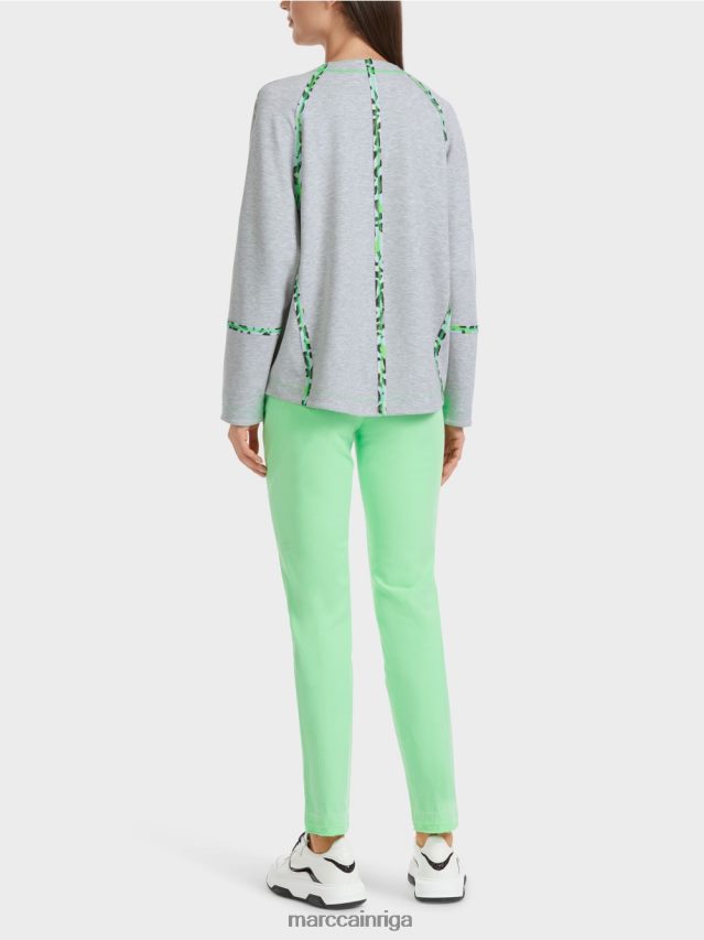 apģērbs sudrabaini pelēks VRBHXD1224 Marc Cain sporta krekls ar šuvju efektiem
