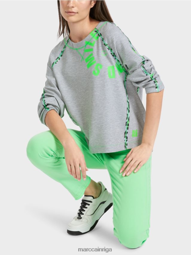 apģērbs sudrabaini pelēks VRBHXD1224 Marc Cain sporta krekls ar šuvju efektiem