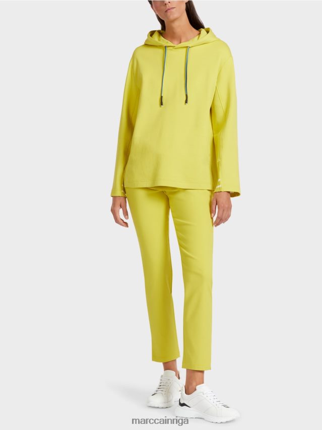 apģērbs zaļais sērs VRBHXD1227 Marc Cain sievišķīgs sporta krekls ar kapuci