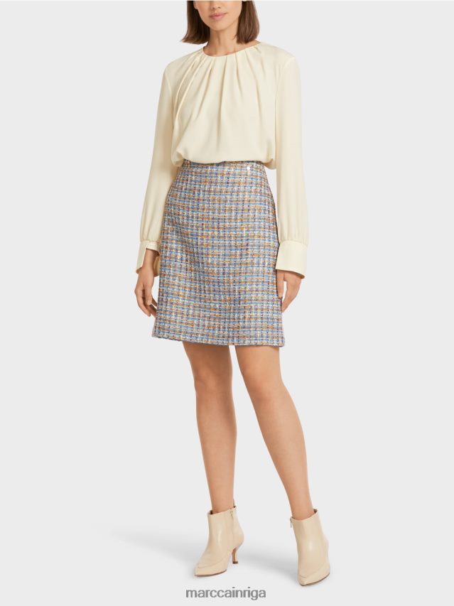 apģērbs atmosfēras zils VRBHXD513 Marc Cain mini svārki kokvilnas bukletā