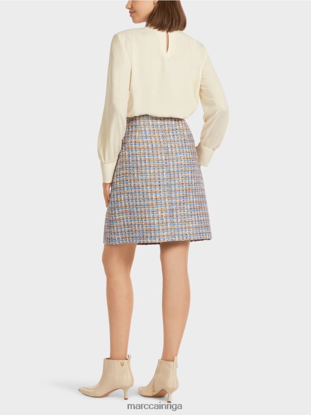 apģērbs atmosfēras zils VRBHXD513 Marc Cain mini svārki kokvilnas bukletā