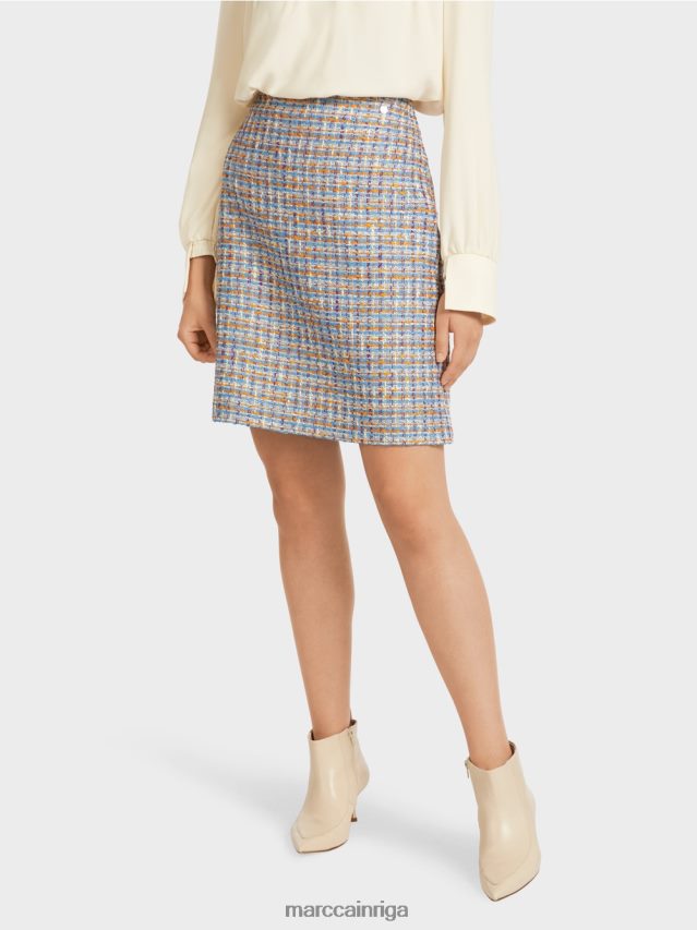 apģērbs atmosfēras zils VRBHXD513 Marc Cain mini svārki kokvilnas bukletā