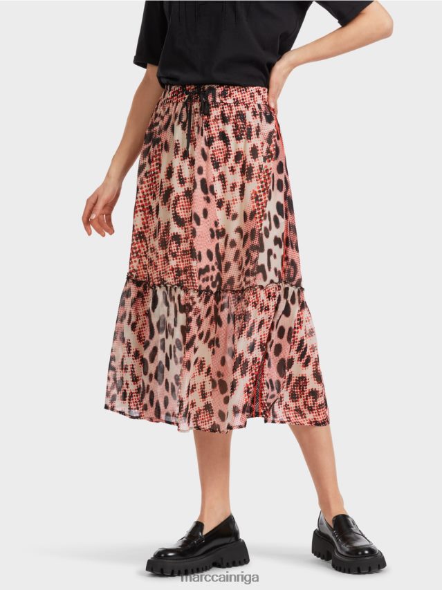 apģērbs campari VRBHXD464 Marc Cain gari daudzpakāpju svārki ar leo apdruku