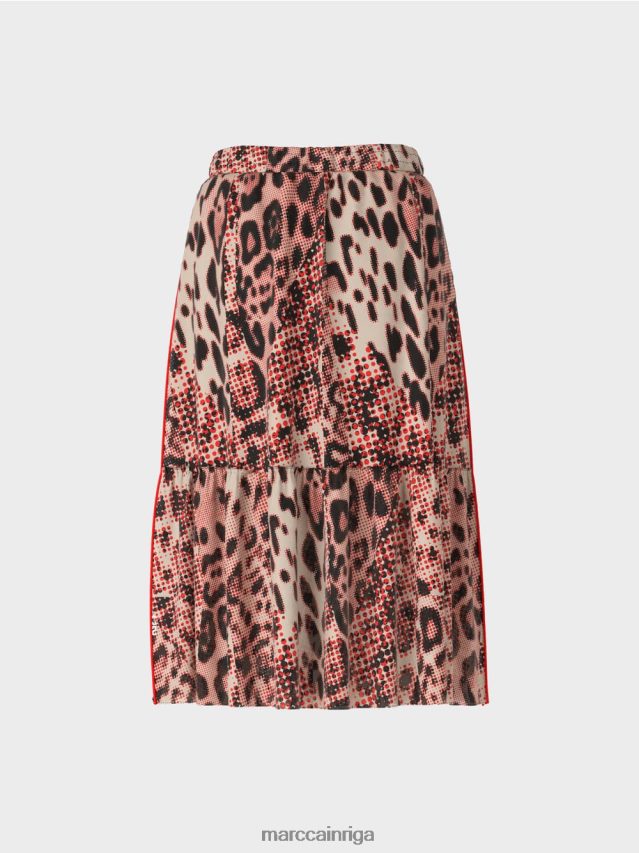 apģērbs campari VRBHXD464 Marc Cain gari daudzpakāpju svārki ar leo apdruku