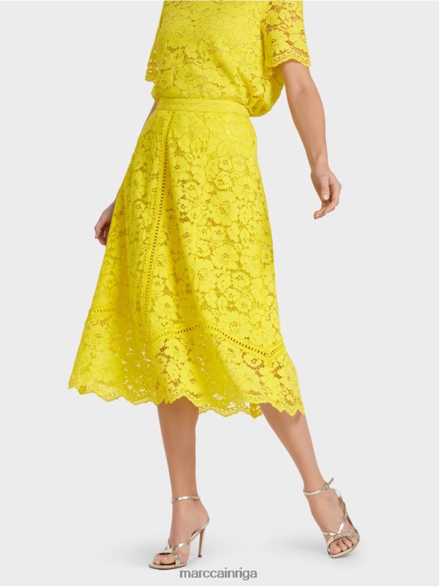 apģērbs citronzaļš VRBHXD484 Marc Cain svārki no mežģīņu auduma