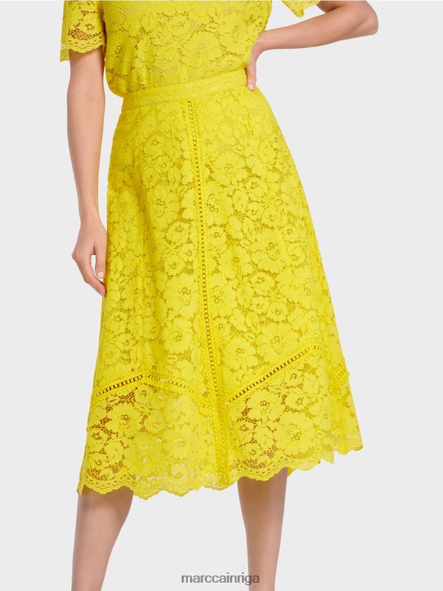 apģērbs citronzaļš VRBHXD484 Marc Cain svārki no mežģīņu auduma
