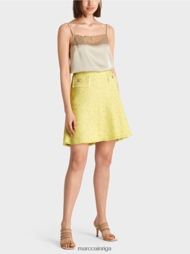 apģērbs citronzaļš VRBHXD485 Marc Cain mini svārki ar uzliesmojumiem