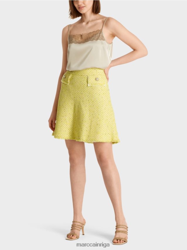 apģērbs citronzaļš VRBHXD485 Marc Cain mini svārki ar uzliesmojumiem