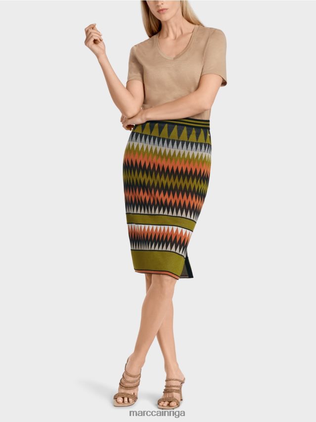 apģērbs dziļi olīvzaļa VRBHXD487 Marc Cain šauri svārki "adīti Vācijā"