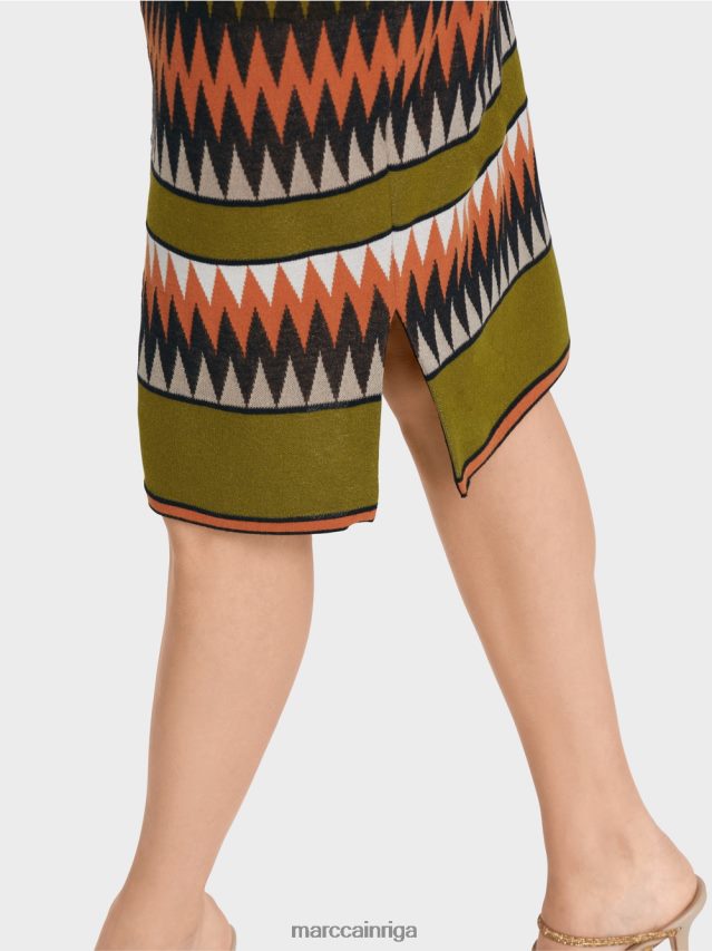 apģērbs dziļi olīvzaļa VRBHXD487 Marc Cain šauri svārki \"adīti Vācijā\"