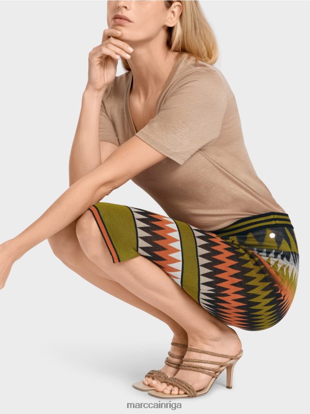 apģērbs dziļi olīvzaļa VRBHXD487 Marc Cain šauri svārki \"adīti Vācijā\"