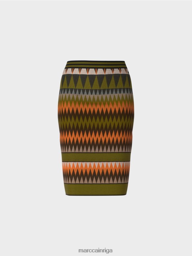 apģērbs dziļi olīvzaļa VRBHXD487 Marc Cain šauri svārki \"adīti Vācijā\"