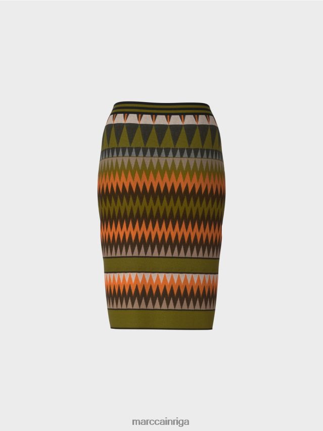 apģērbs dziļi olīvzaļa VRBHXD487 Marc Cain šauri svārki \"adīti Vācijā\"