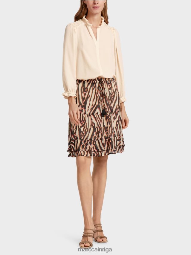 apģērbs dziļi sarkans VRBHXD477 Marc Cain īsi svārki no viskozes krepa