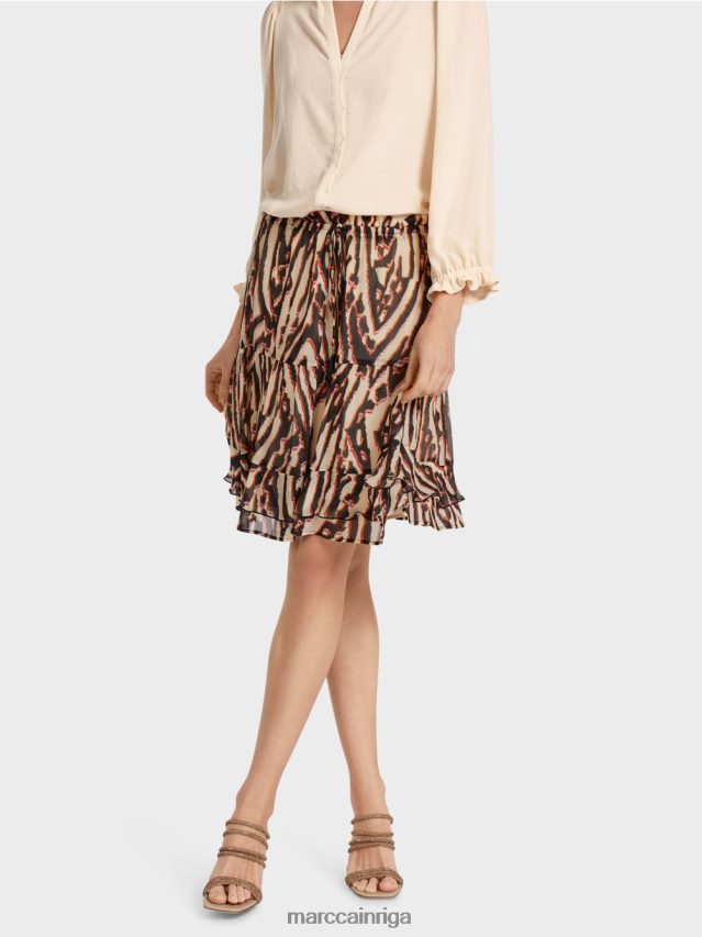 apģērbs dziļi sarkans VRBHXD477 Marc Cain īsi svārki no viskozes krepa