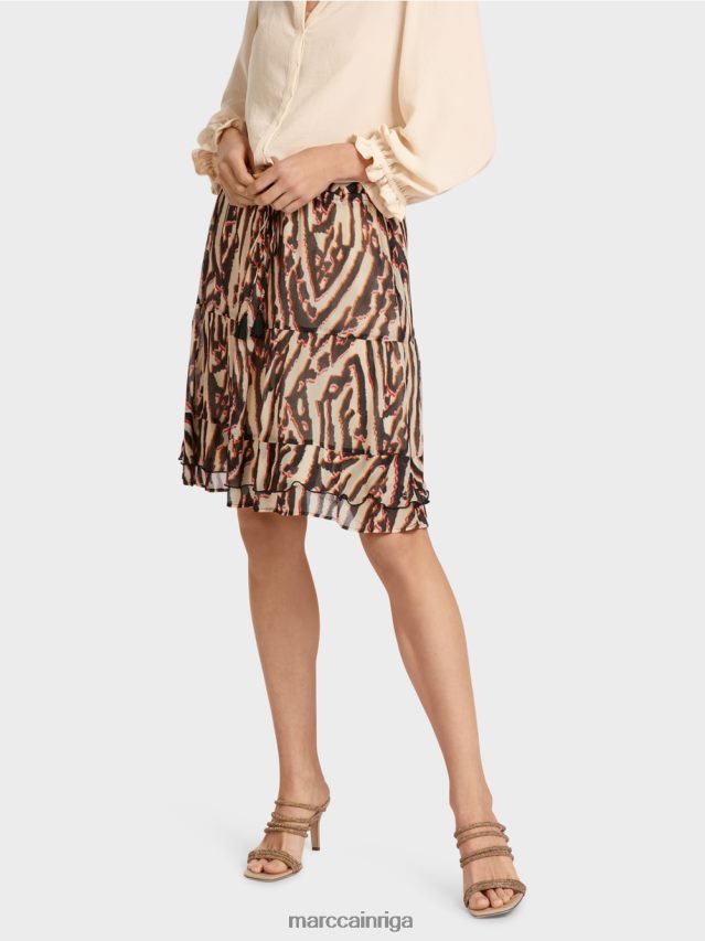 apģērbs dziļi sarkans VRBHXD477 Marc Cain īsi svārki no viskozes krepa