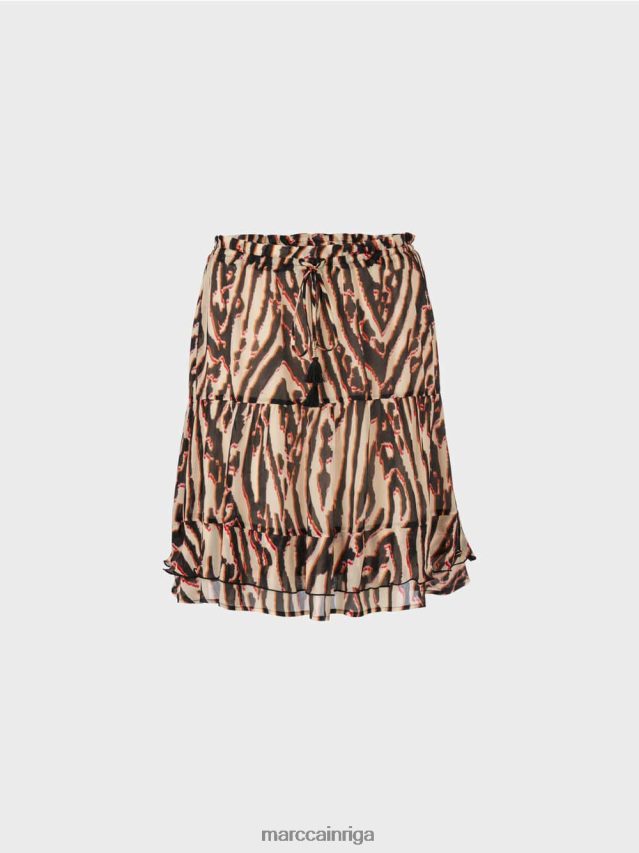 apģērbs dziļi sarkans VRBHXD477 Marc Cain īsi svārki no viskozes krepa