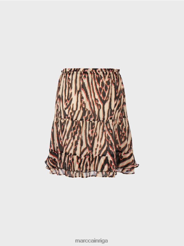 apģērbs dziļi sarkans VRBHXD477 Marc Cain īsi svārki no viskozes krepa