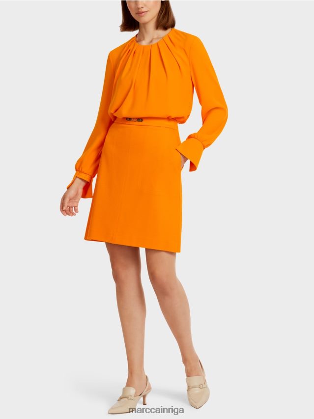 apģērbs dzidrs oranžs VRBHXD512 Marc Cain pieguļoši svārki ar dekoratīvu mc ķēdīti