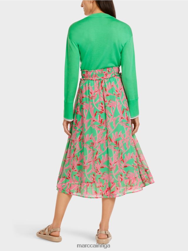 apģērbs gaišs skuķis VRBHXD499 Marc Cain locīti svārki ar ziedu rakstu