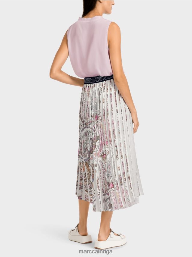 apģērbs gandrīz balts VRBHXD490 Marc Cain kroku svārki ar Paisley apdruku