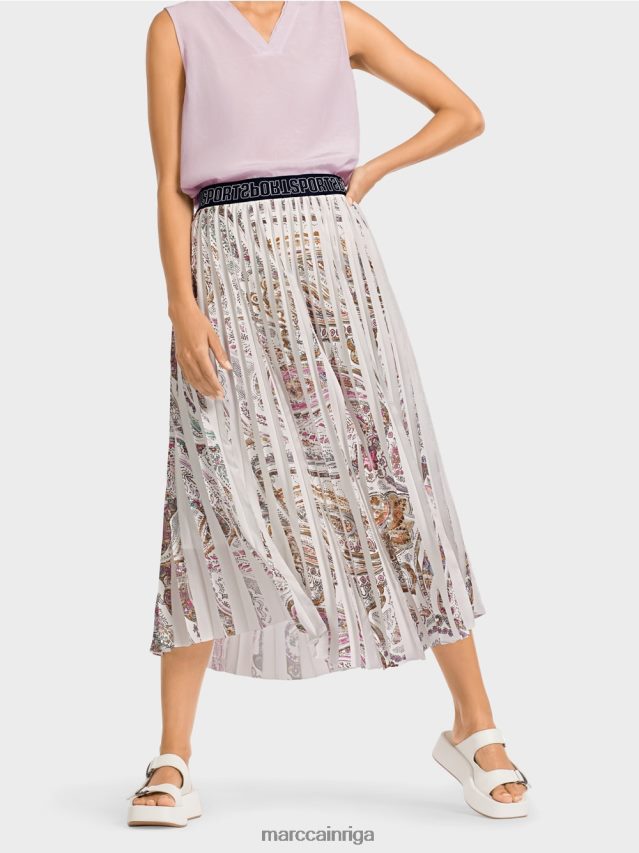 apģērbs gandrīz balts VRBHXD490 Marc Cain kroku svārki ar Paisley apdruku