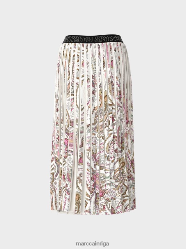 apģērbs gandrīz balts VRBHXD490 Marc Cain kroku svārki ar Paisley apdruku