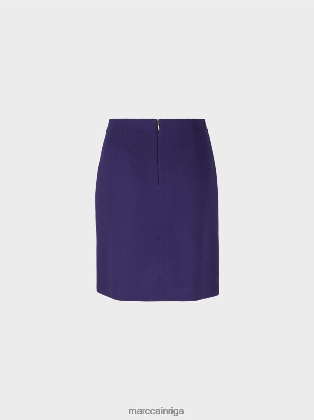 apģērbs karaliski violets VRBHXD514 Marc Cain pieguļoši svārki ar dekoratīvu mc ķēdīti