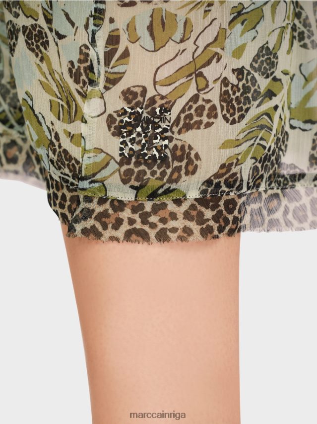 apģērbs mīksts jumta logs VRBHXD498 Marc Cain daudzpakāpju svārki no viskozes krepa