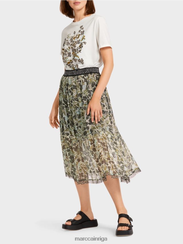 apģērbs mīksts jumta logs VRBHXD498 Marc Cain daudzpakāpju svārki no viskozes krepa